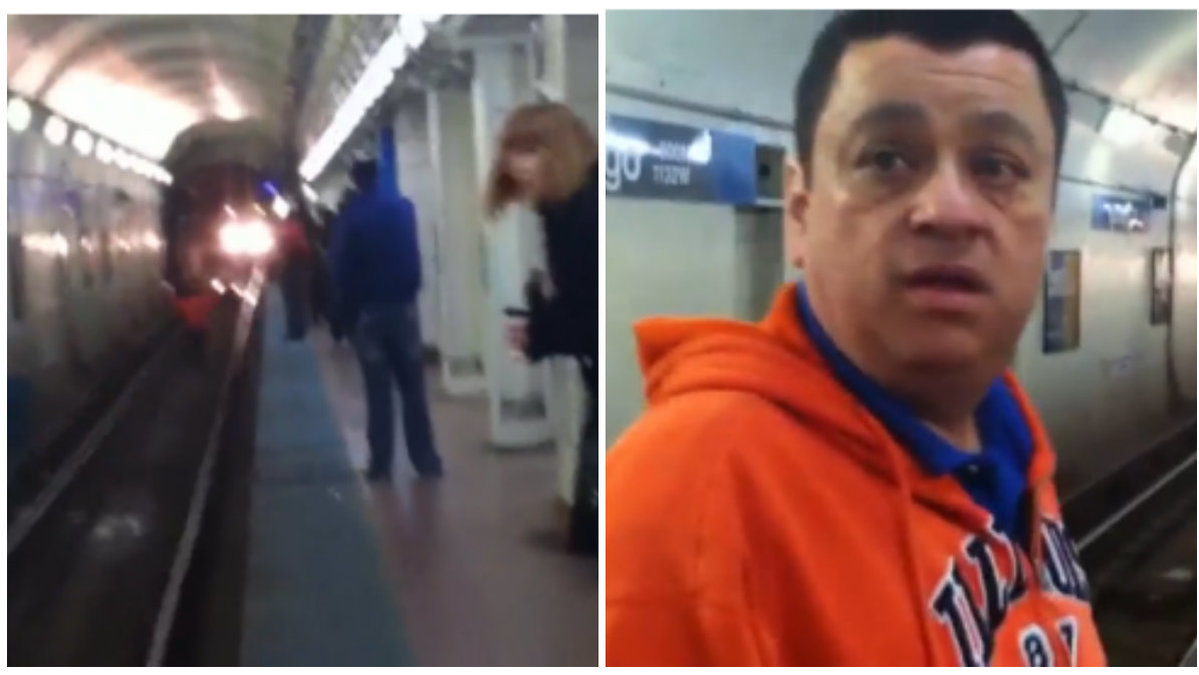 Mannen ställde sig framför tåget för att rädda en kvinna.