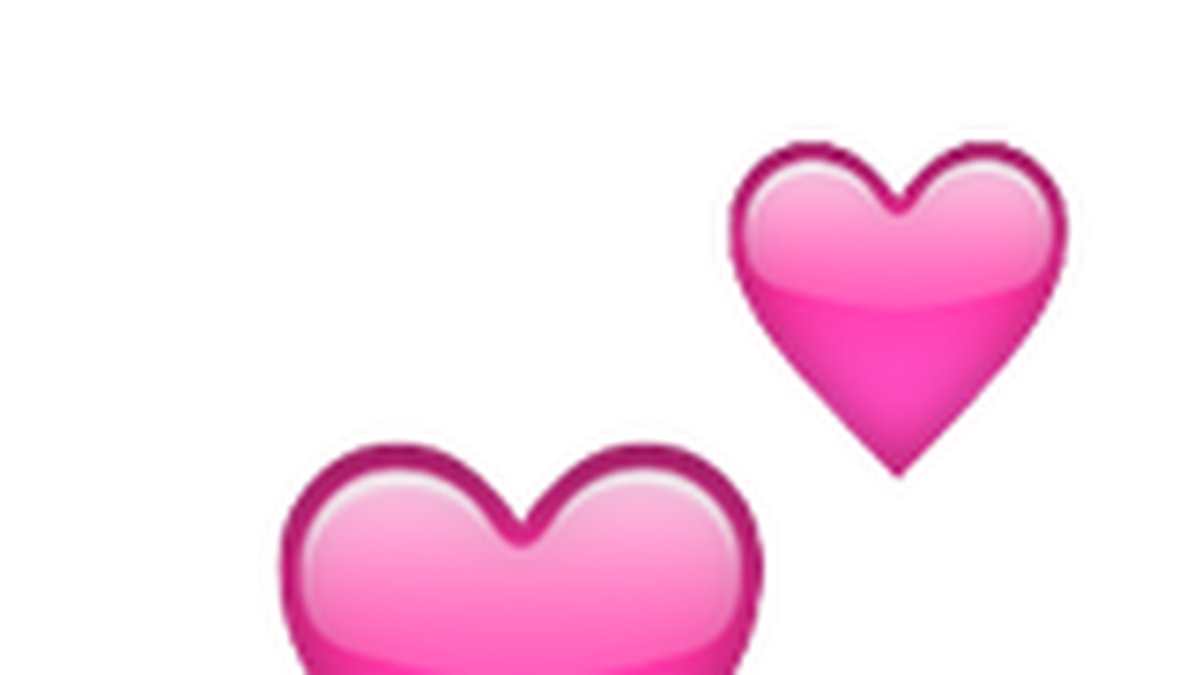 Rosa hjärtan-emojin 