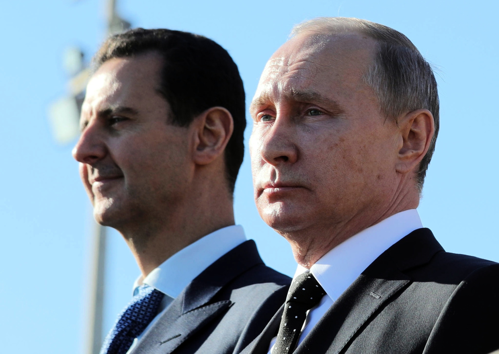 Syriens president Bashar al-Assad och hans ryske motpart Vladimir Putin. Syrien erkänner nu utbrytarregionerna Luhansk och Dontesk i östra Ukraina. Arkivbild