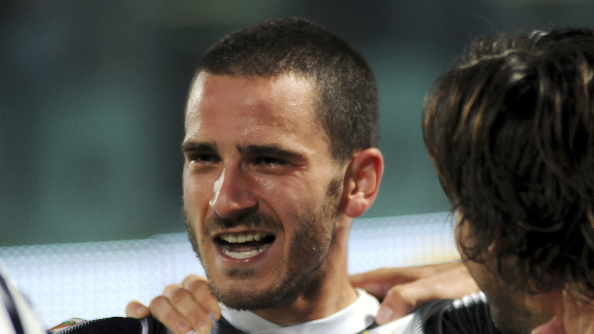 Juventus-spelarna Leonardo Bonucci och...