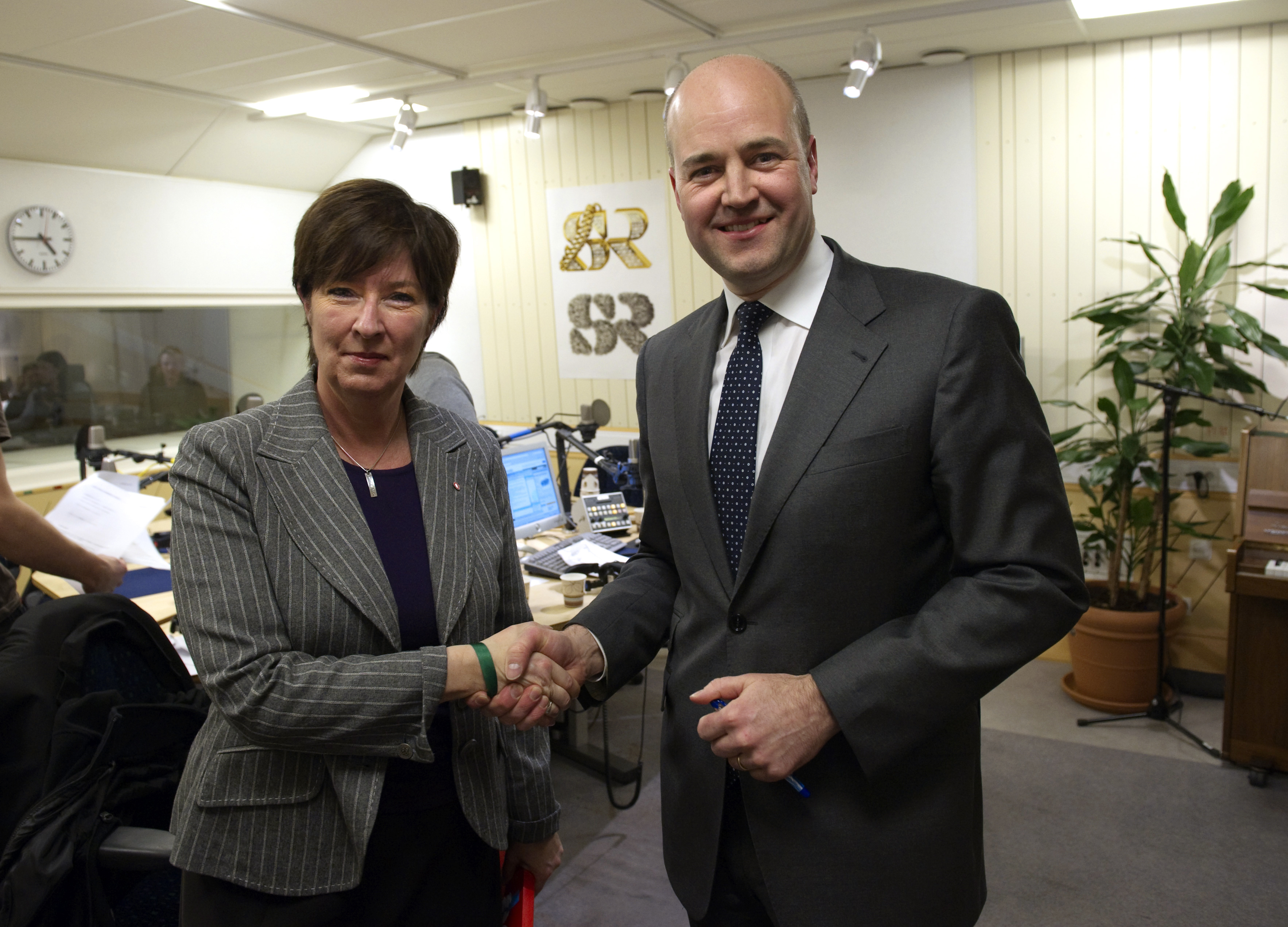 Fredrik Reinfeldt och Mona Sahlin