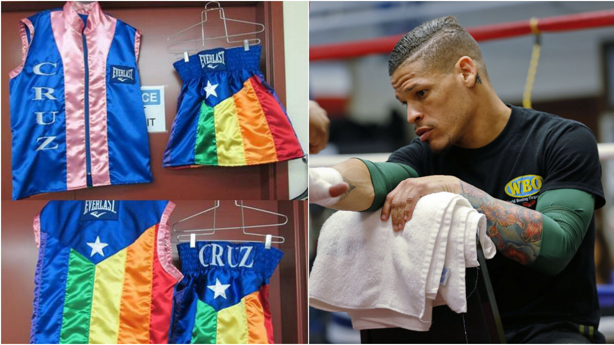 Orlando Cruz kom ut som homosexuell för ett år sedan. Nu ska han boxas i regnbågsfärgade kläder.