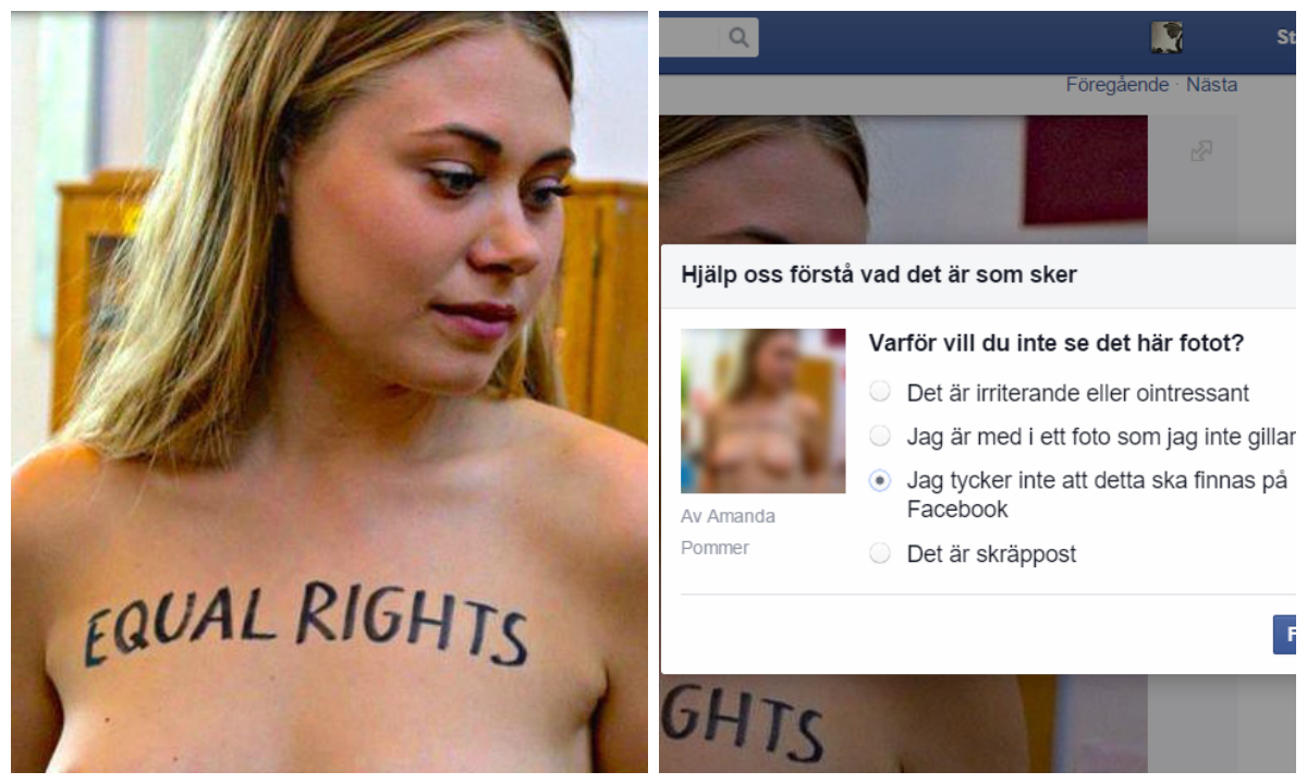 Bröst, Debatt, Amanda Pommer, Free the Nipple, Facebook, Censur