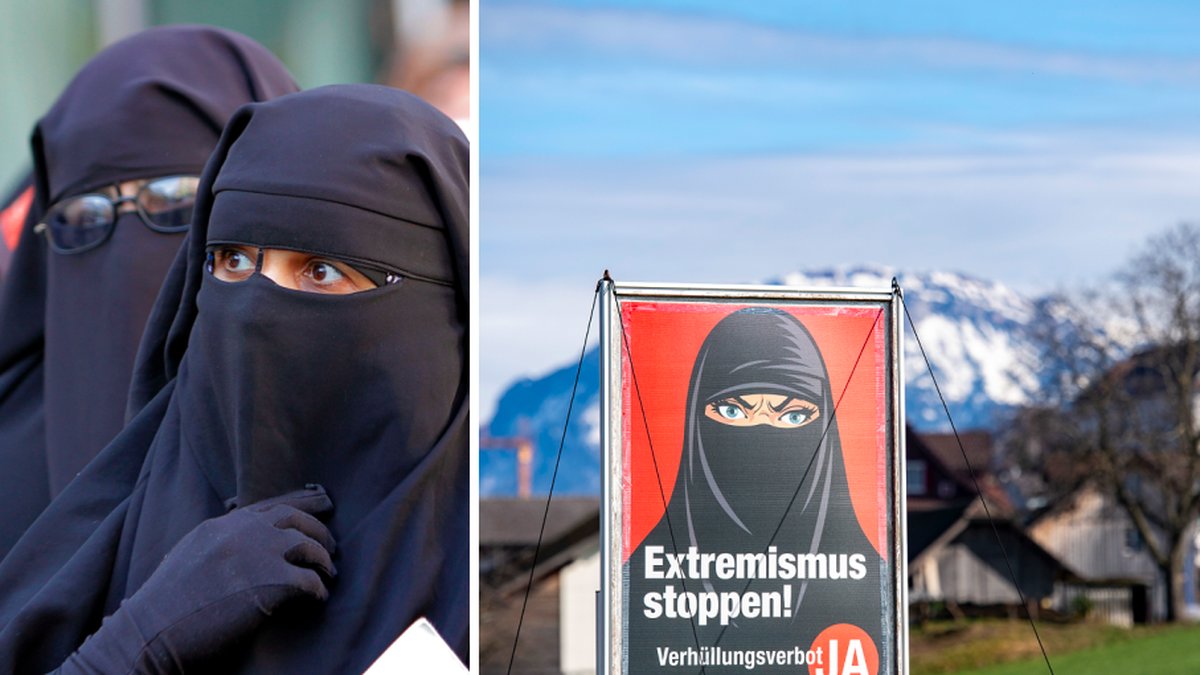Schweiz förbjuder burka och niqab på offentliga platser.