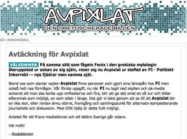 Avpixlat har blivit nytt hem åt Migileaks, SD-mannen Henrik Agerhälls sajt som lades ner  efter kritik från Datainspektionen.