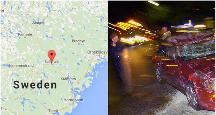 Bil, Polisen, Singelolycka, Fortkörning, Sollefteå