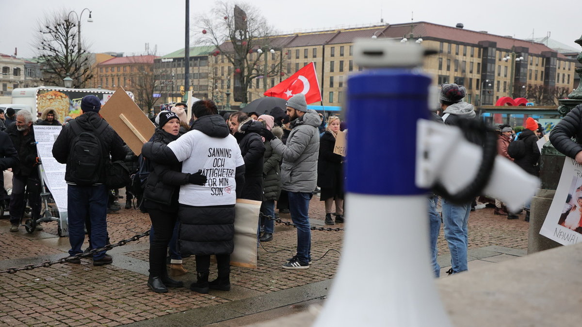 Demonstration mot socialtjänsten i Göteborg i februari i år. Arkivbild.