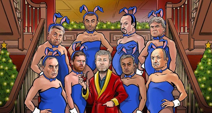 Roman Abramovitj, Arsene Wenger, Alex Ferguson, Sepp Blatter, Jose Mourinho, Diego Maradona, Carles Puyol