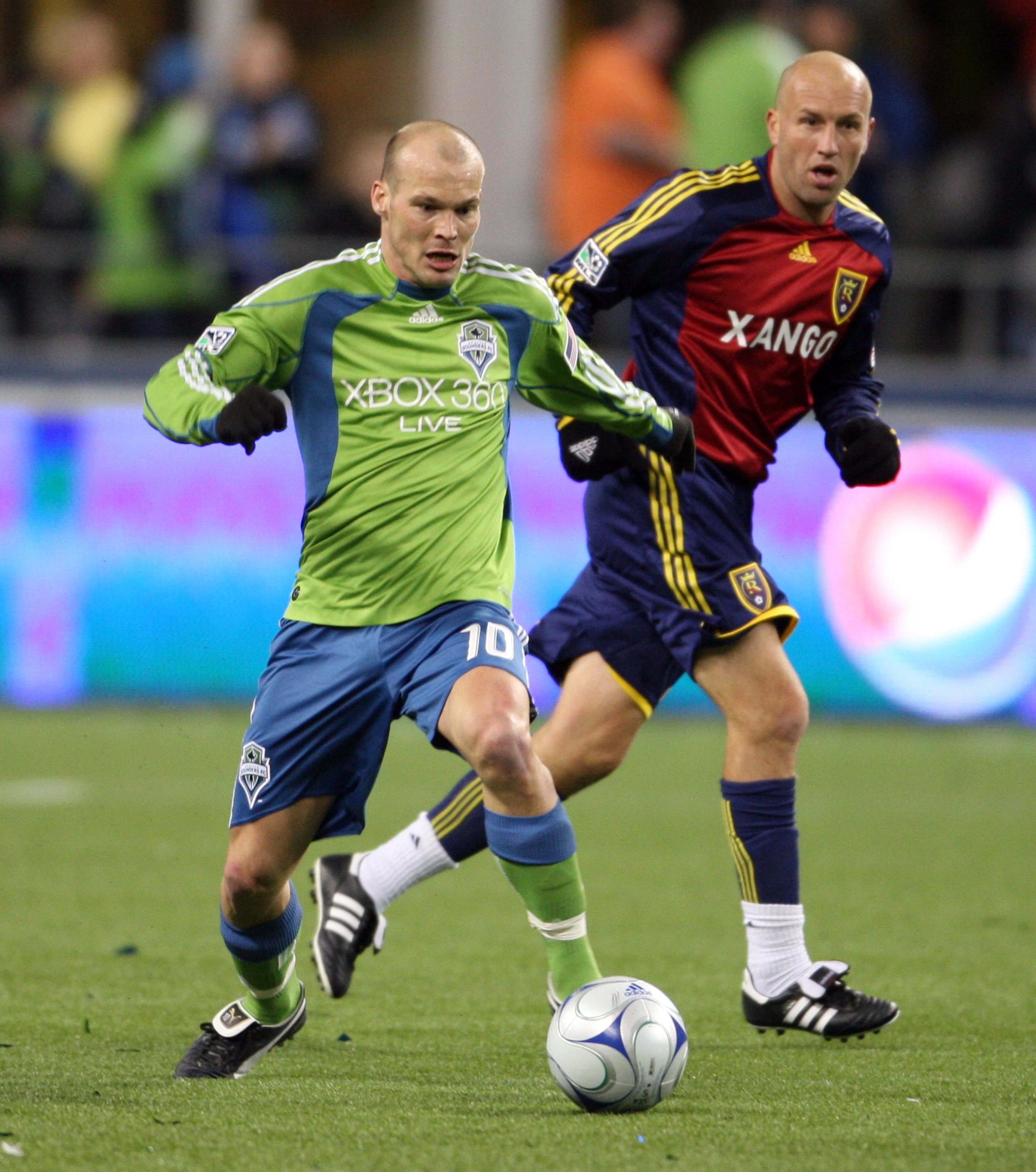 Freddie prövade lyckan på andra sidan Atlanten, här i Seattle Sounders. Freddie prövade lyckan på andra sidan Atlanten, här i Seattle Sounders.