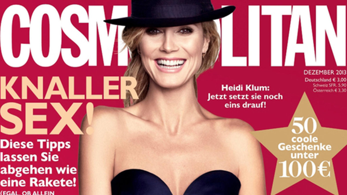 Heidi Klum på omslaget till Cosmopolitan. I Tyskland antar vi.