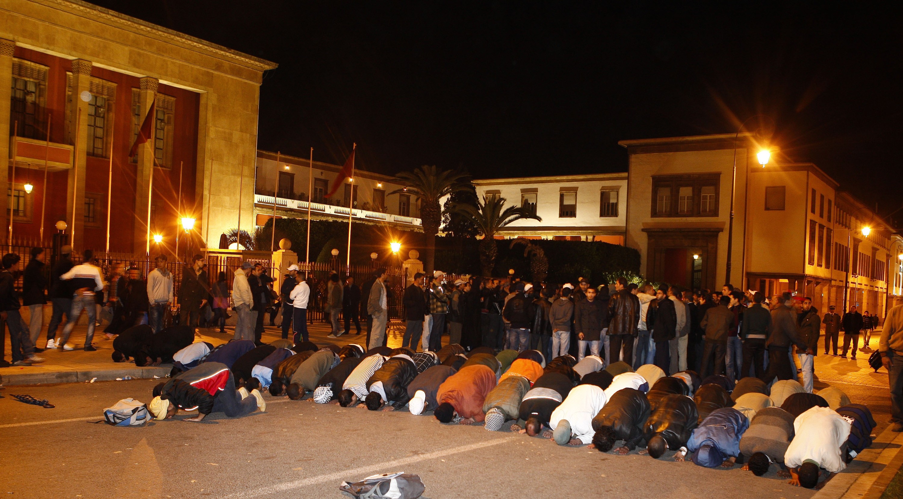 Marocko, Demonstration, Protest, Kravaller, Protester