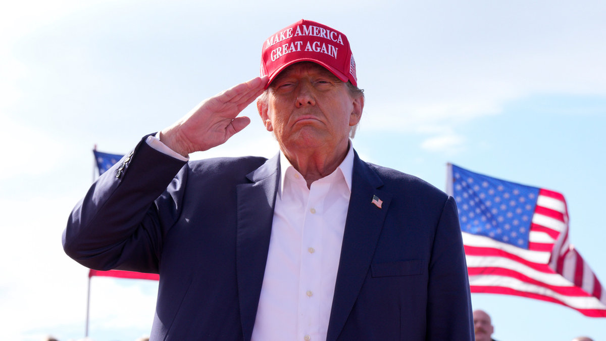 Den republikanske presidentkandidaten och expresidenten Donald Trump, fotograferad vid ett kampanjmöte i Ohio förra helgen.