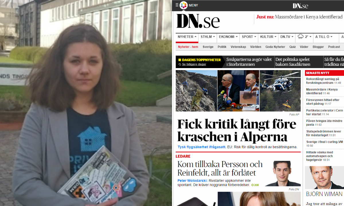 Dagens nyheter, Debatt, Piratpartiet, Amelia Andersdotter, Dataintrång, DN