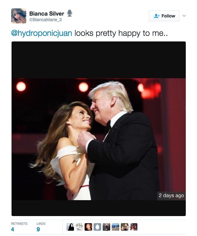 Många menade att Melania Trump är lycklig Många menade att Melania Trump är lycklig