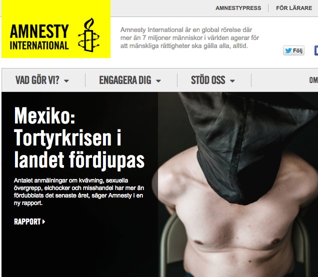 Amnesty bedriver en kampanj för att stoppa tortyren