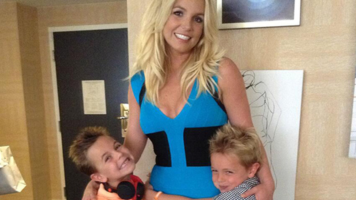 Britney Spears med sina söner Jayden James och Sean Preston.