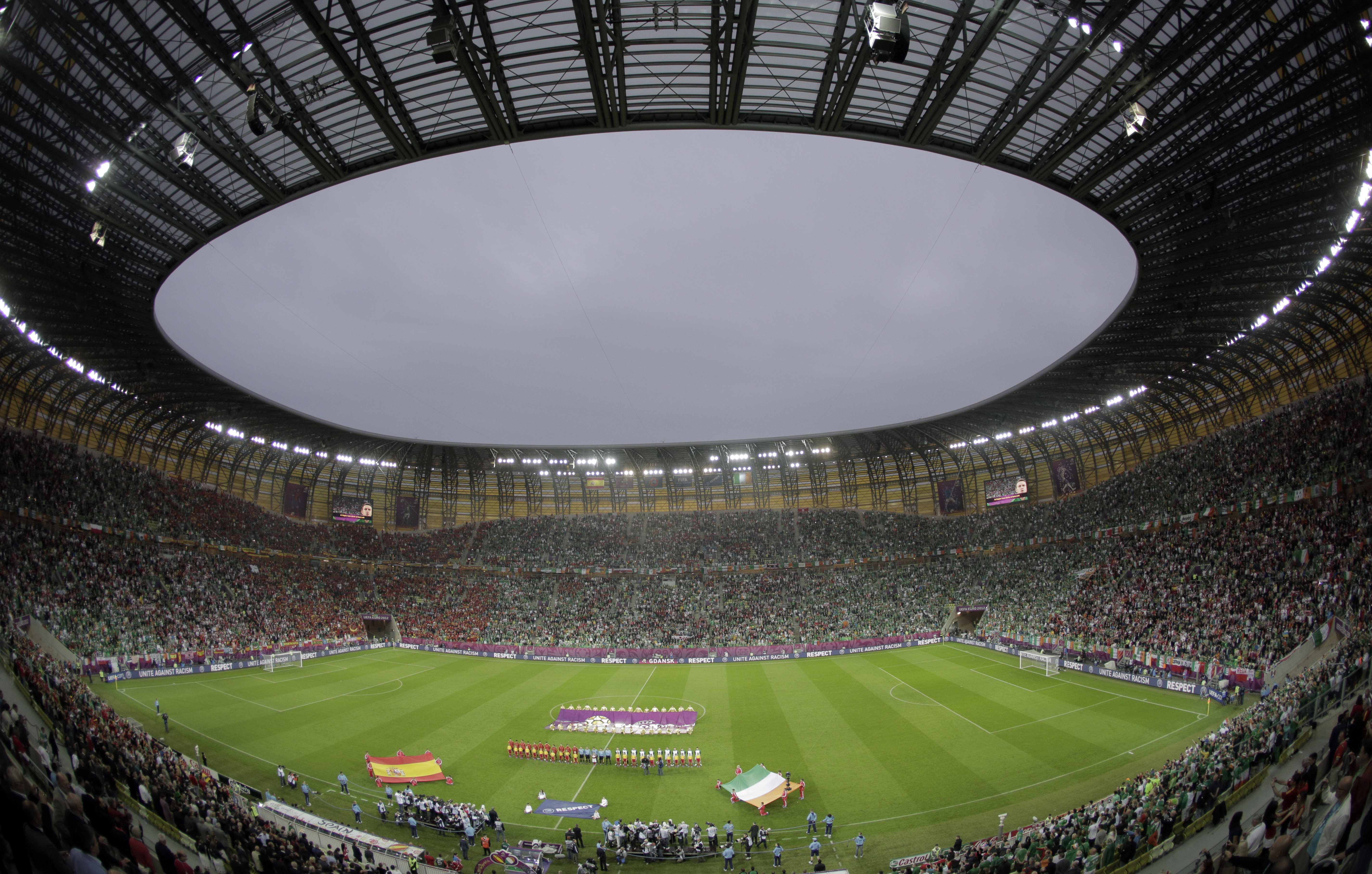Gdansk arena precis innan matchstart. Gdansk arena precis innan matchstart.