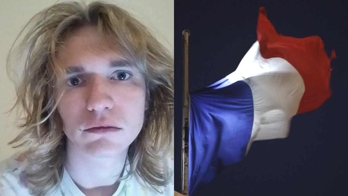 Olliver Blückert och franska flaggan