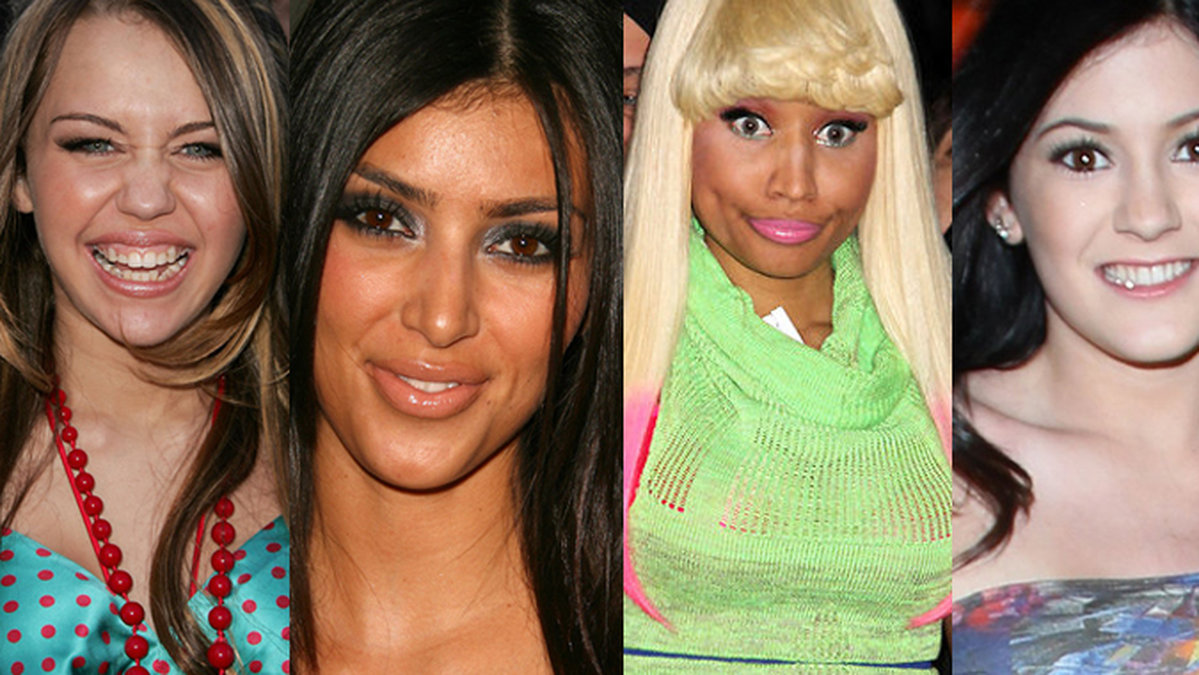 Miley Cyrus, Kim Kardashian, Nicki Minaj och Kylie Jenner.