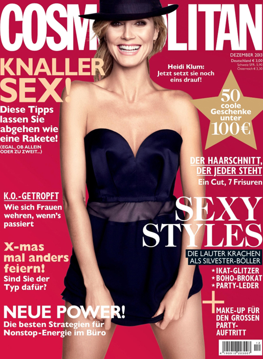 Heidi Klum på omslaget till Cosmopolitan. I Tyskland antar vi.
