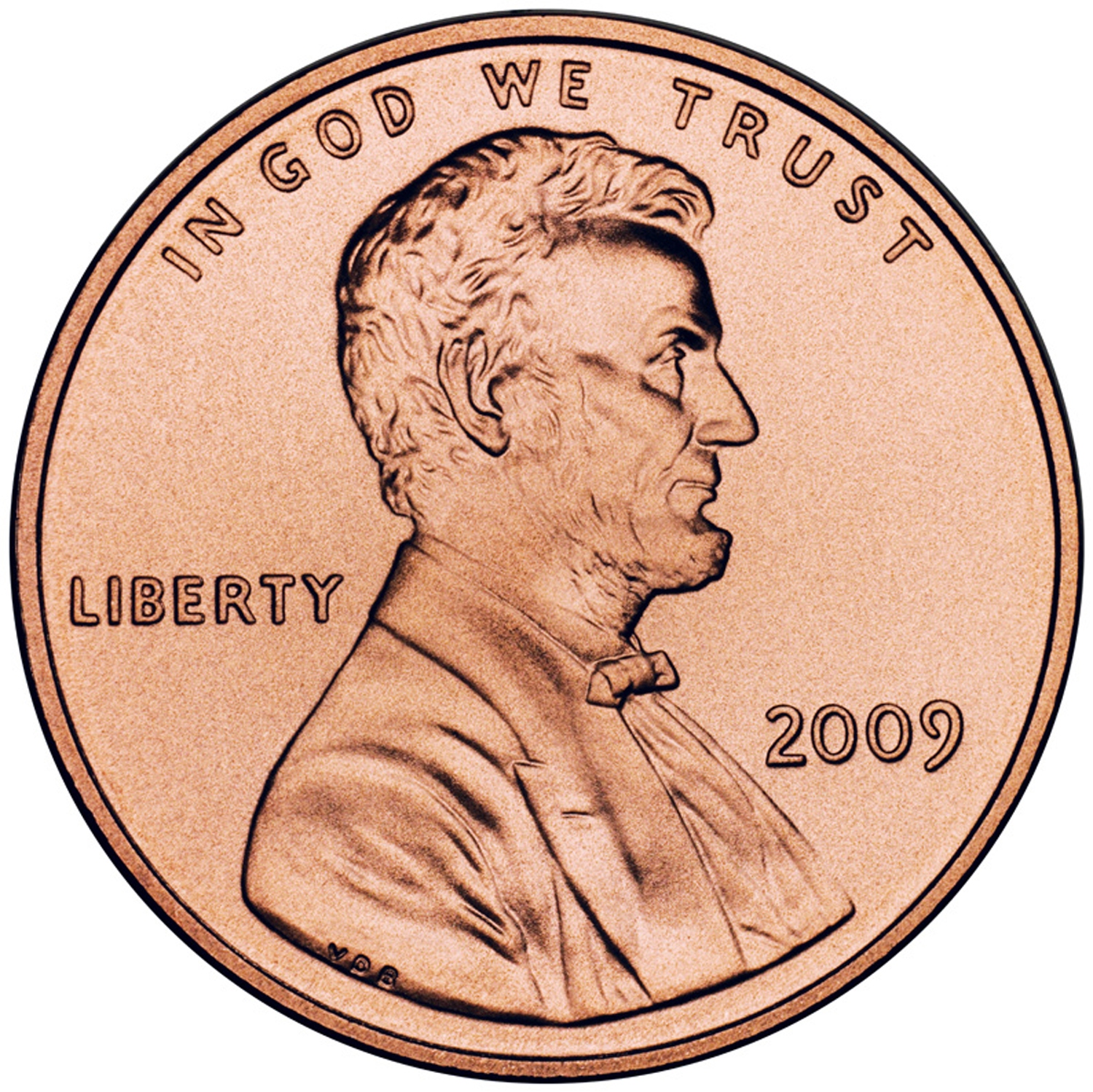 . . . sju stycken sådana här amerikanska mynt - det vill säga, sju cent. 
Längst upp på myntet står det: "I gud har vi vår tillit", och på den vänstra sidan: "Frihet".