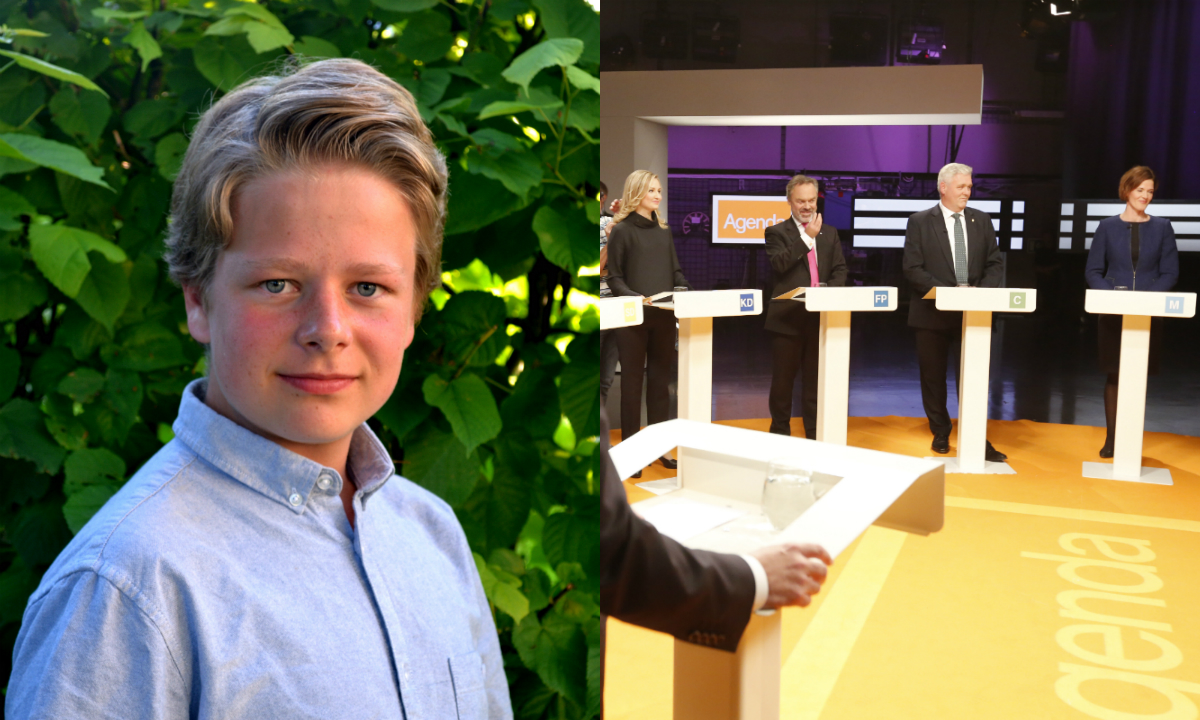 Centerpartiets ungdomsförbund, Leo Gerden, Partiledardebatt, Alliansen, Debatt, Centerpartiet, Sverigedemokraterna
