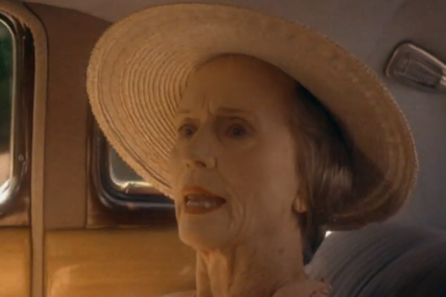 1990. Jessica Tandy i rollen som Daisy Werthan i Driving Miss Daisy. 