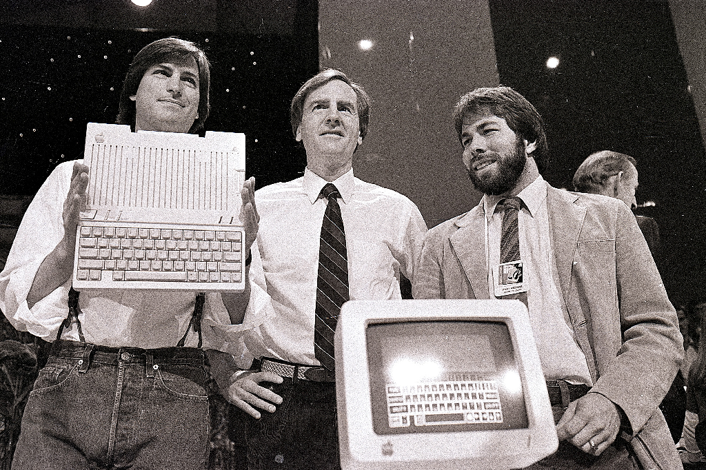 Jobs och Wozniak tillsammans 1984.