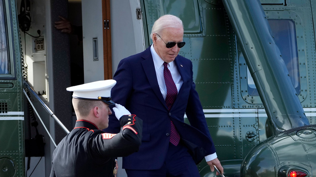 USA:s president Joe Biden anländer till San Francisco.