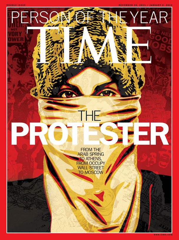 Demonstranter, Demonstration, USA, Protester, Revolution, Uppror, Bahrain, Jemen, Libyen, Årets person, Arabiska våren, Mänskliga rättigheter, Time, Egypten