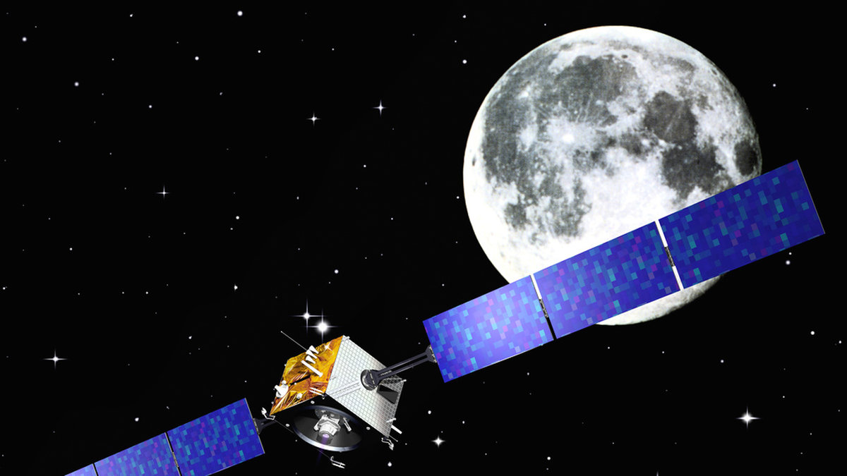 ESA-satelliten Smart-1 närmar sig månen. Arkivbild från 2004.