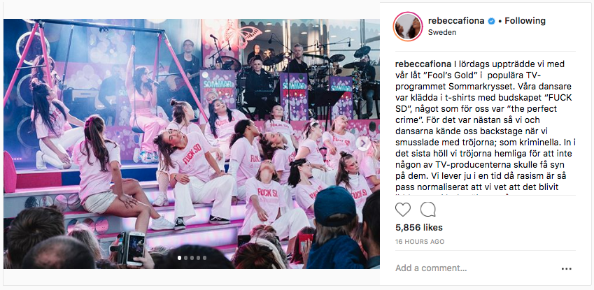 Ett instagram inlägg på rebeccafionas Instagram. Ett instagram inlägg på rebeccafionas Instagram.