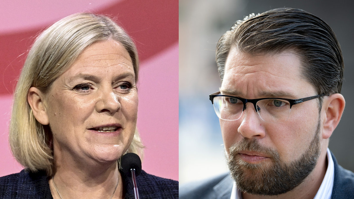 Magdalena Andersson (S) och Jimmie Åkesson (SD).
