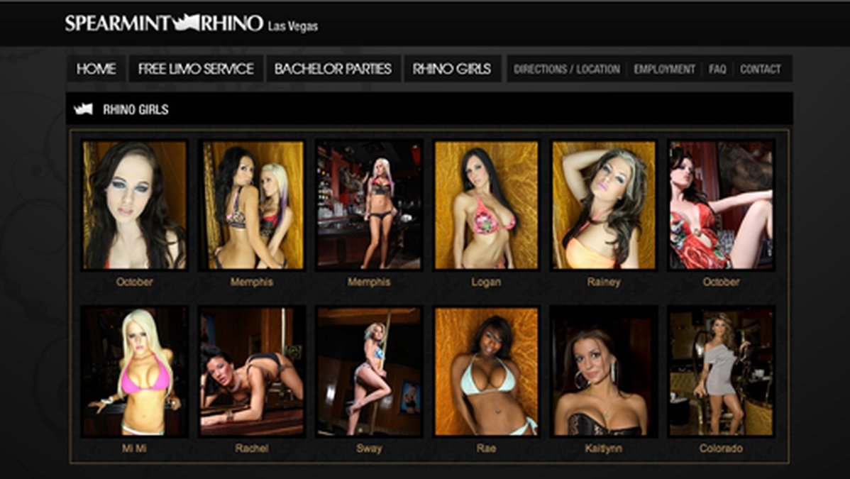 Här är några av tjejerna som arbetar på strippklubben Spearmint Rhino i Las Vegas.