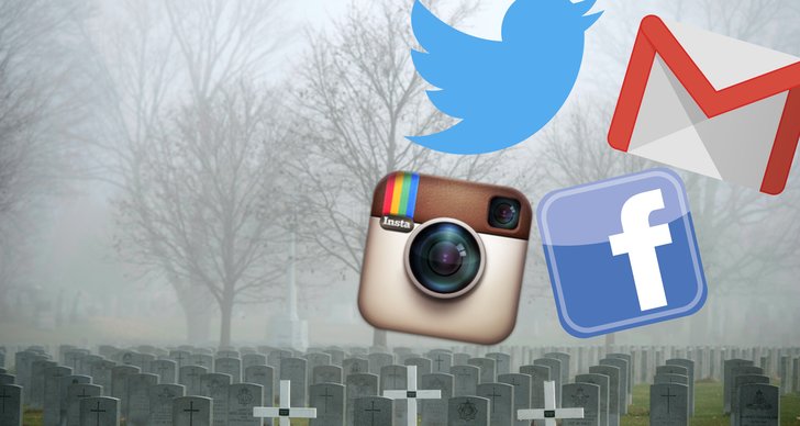 Facebook, Gmail, instagram, Twitter, Sociala Medier, Dödsfall