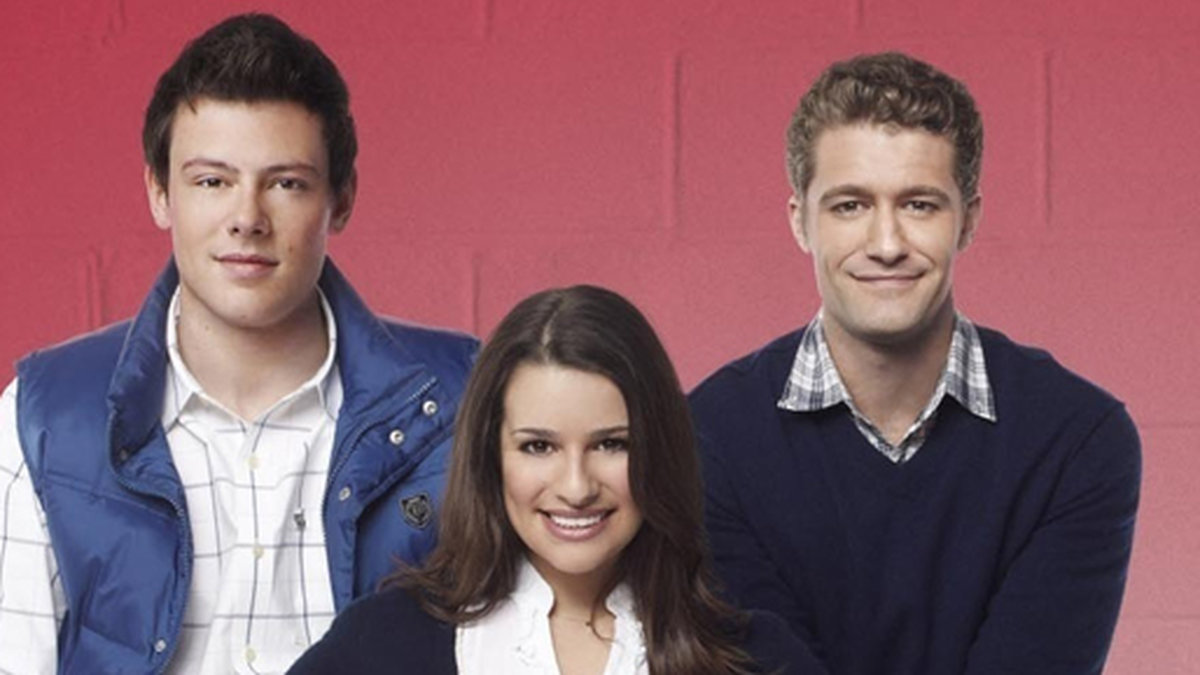 Cory Monteith, Lea Michele och Matthew Morrison i den första säsongen av Glee år 2010. 