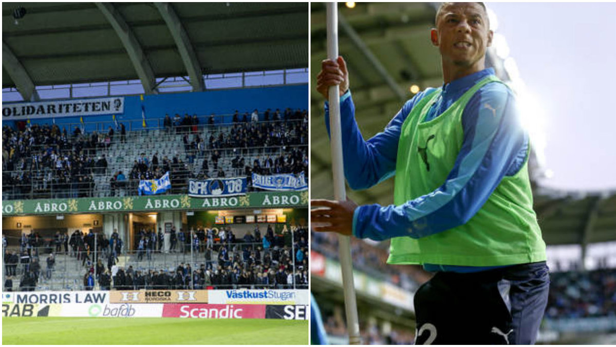 Matchen mellan IFK Göteborg och Malmö avbröts efter att en person kastat in ett knallskott. 