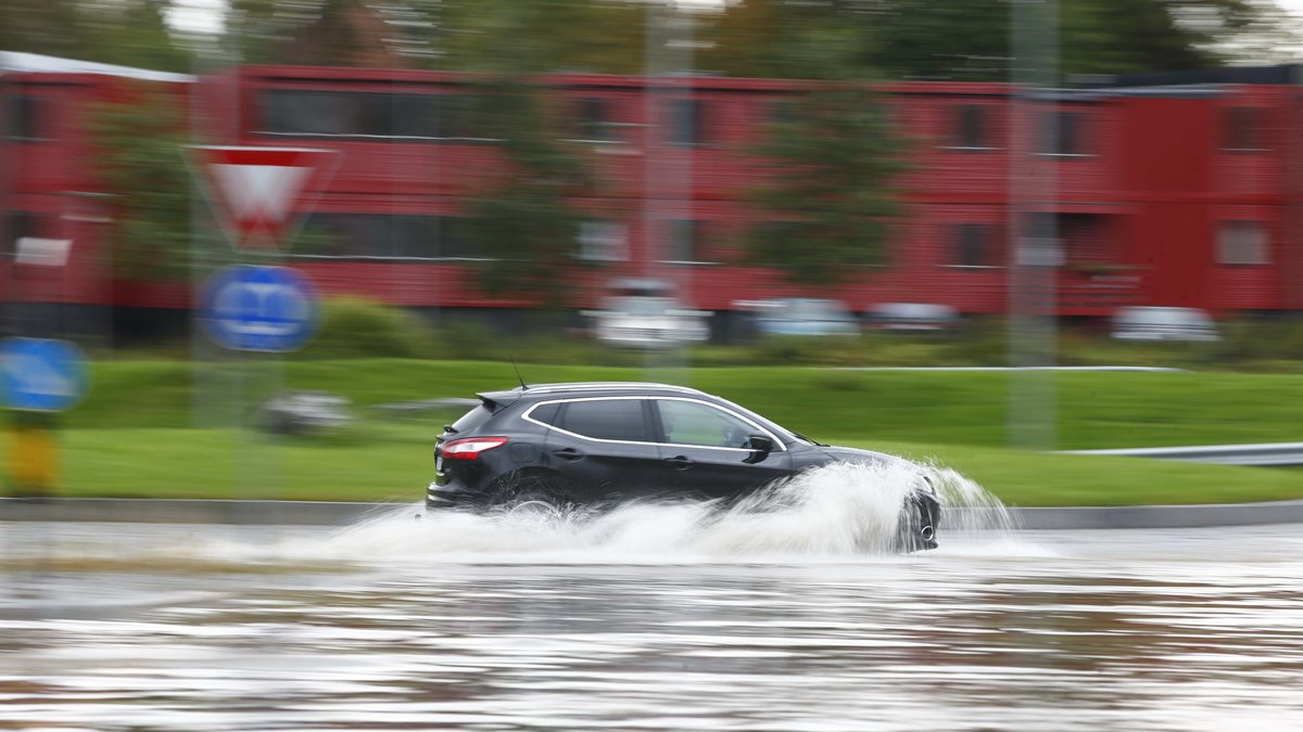 Bild från en översvämning i Norge.