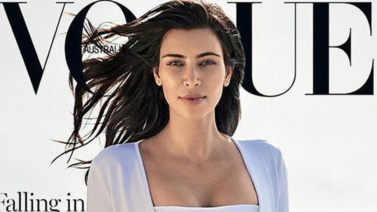 Kim Kardashian på omslaget till Vogue.
