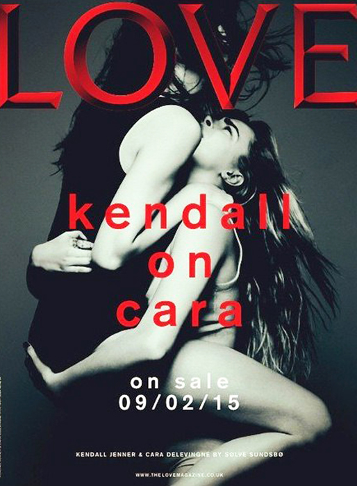 Kendall och Cara på omslaget till Love. Kendall och Cara på omslaget till Love.
