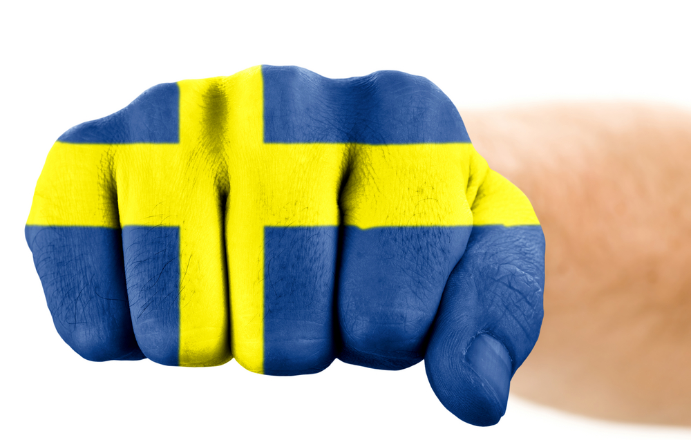 Svensk flagga näve Svensk flagga näve