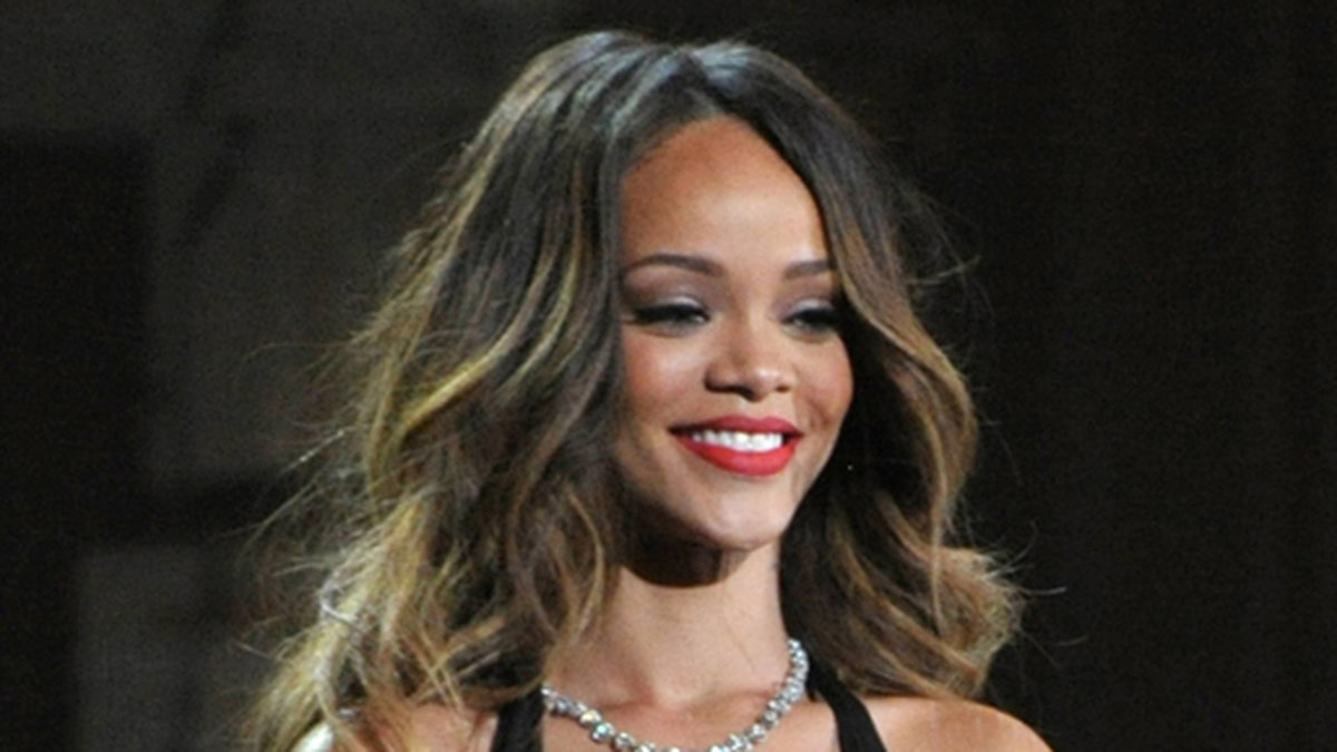 Rihanna såg väldigt lycklig ut...