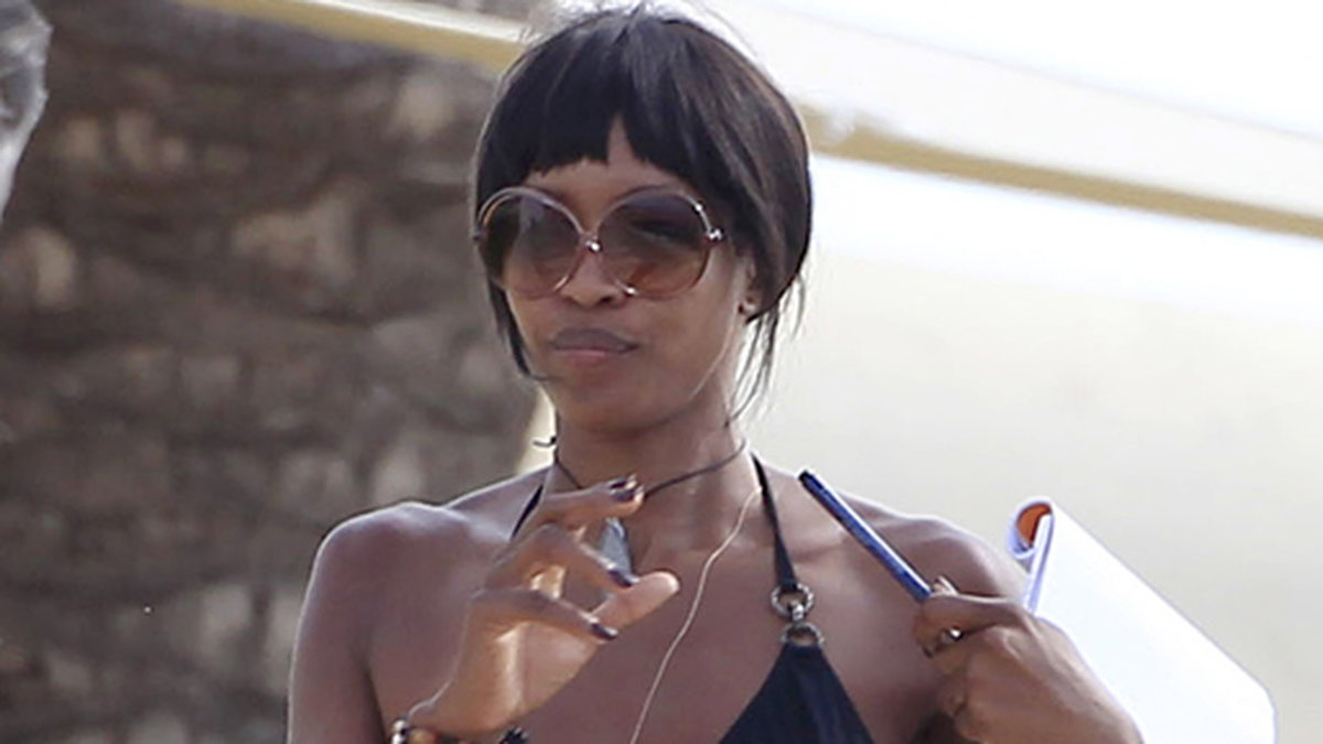 Naomi Campbell på Ibiza. 