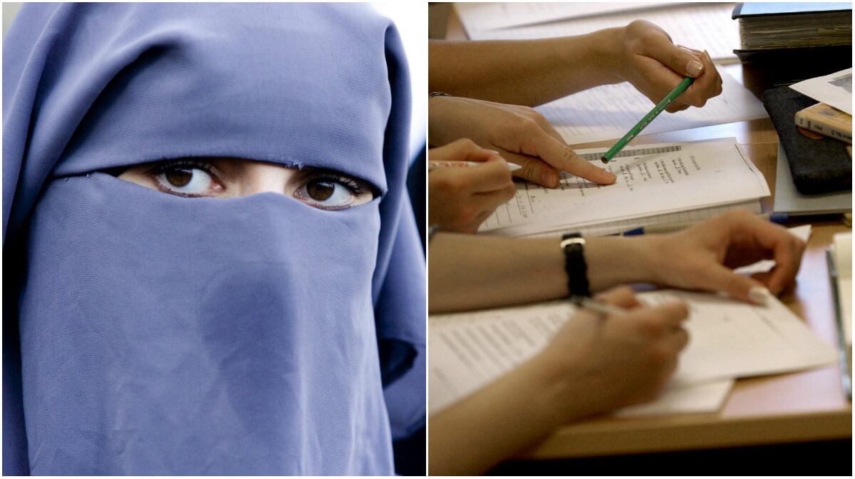 Niqab, Muslim, Utslängda, Elever, Danmark