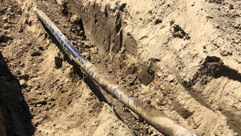 En bit av den pipeline som brustit i Wyoming. Arkivbild.
