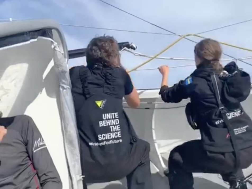 Gretas träningspass på Malizia II. Gretas träningspass på Malizia II.
