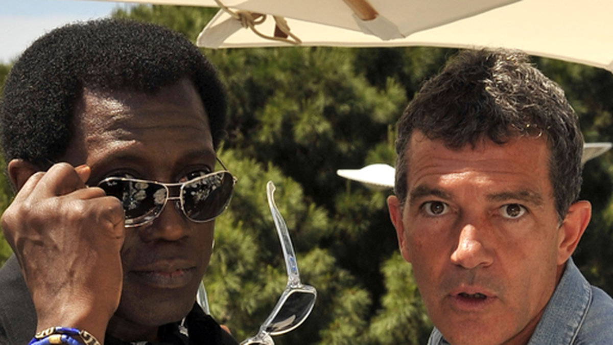Wesley Snipes och Antonio Banderas på en filmlunch i Cannes.