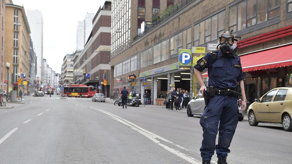 Polisen i centrala Stockholm.