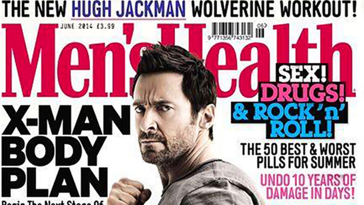 Hugh Jackman på omslaget till Mens Health.