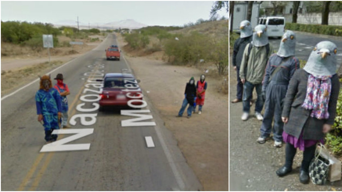 Google Street View har en tendens att fånga riktigt knäppa grejer på bild, mer eller mindre iscensatta.